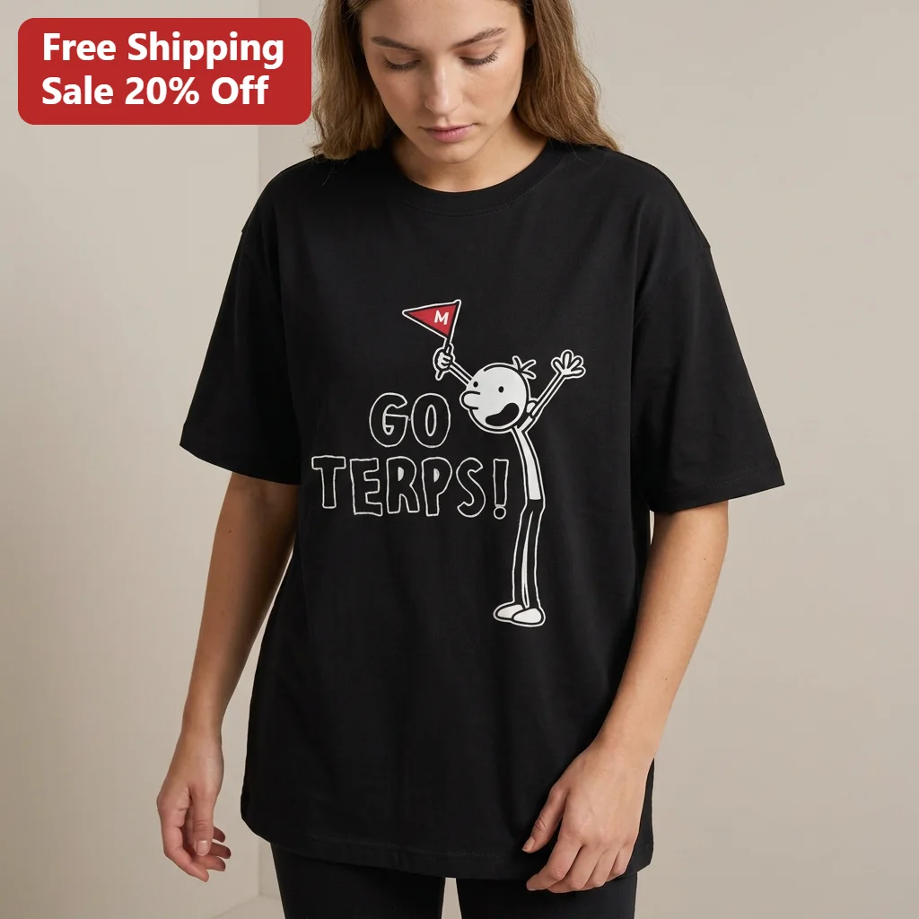 Go Terps! Tee Funny Greg Heffley Maryland Terrapins Diary of a Wimpy Kid Fan Gift for University of Maryland Students and Alumni