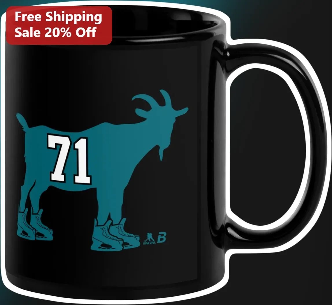 Goat Ice Skating Hockey Mug Personalized Number Custom Name Black Ceramic Gift for Players