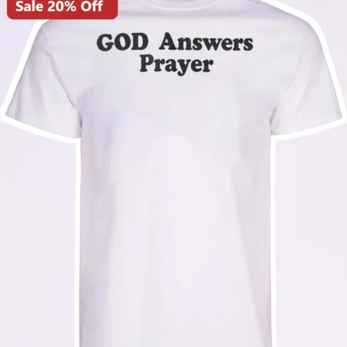 God Answers Prayer Tee Christian Faith Inspirational Graphic T-Shirt for Men Women