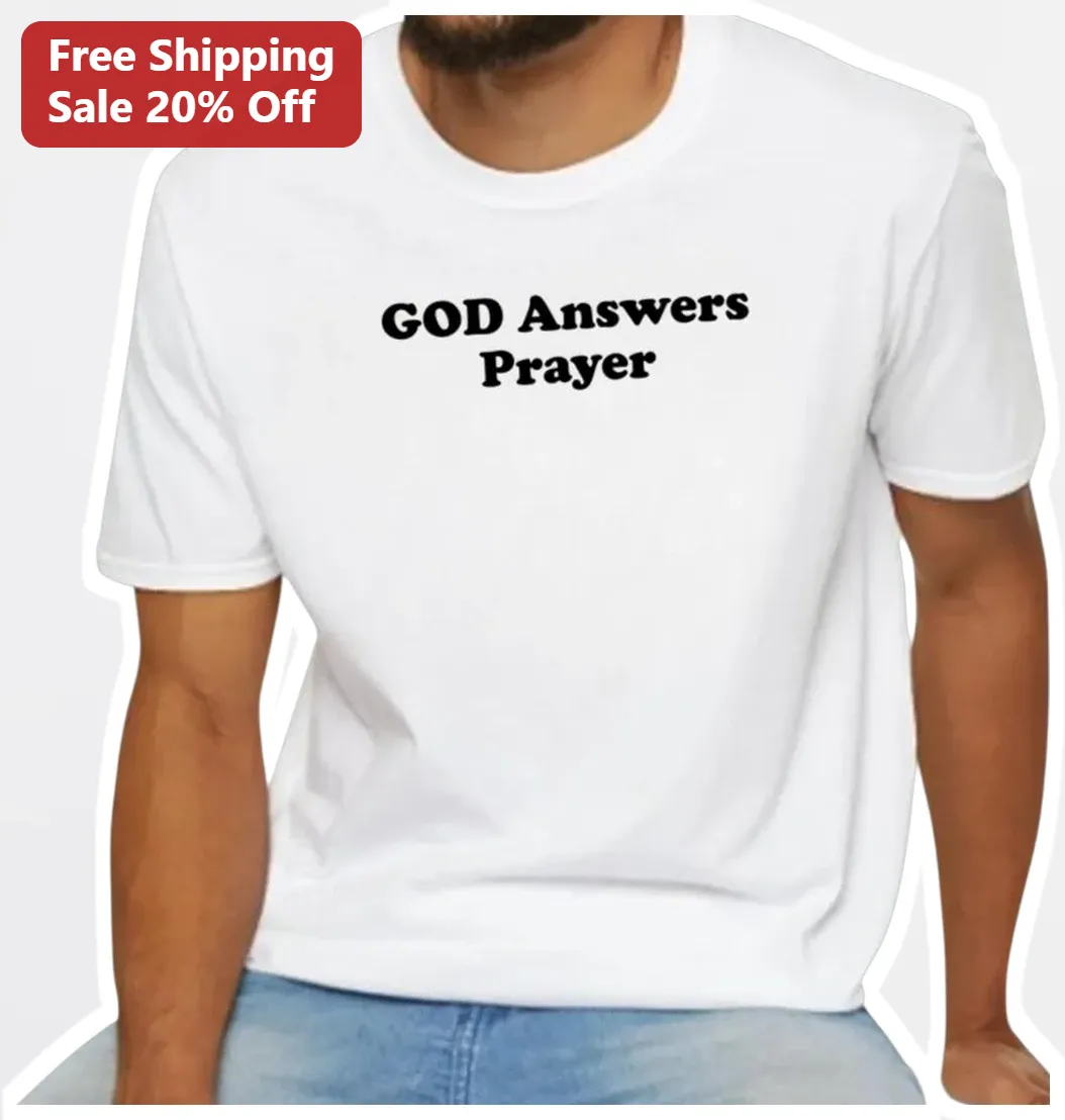 God Answers Prayer Tee Christian Faith T-Shirt for Men Women Church Gift