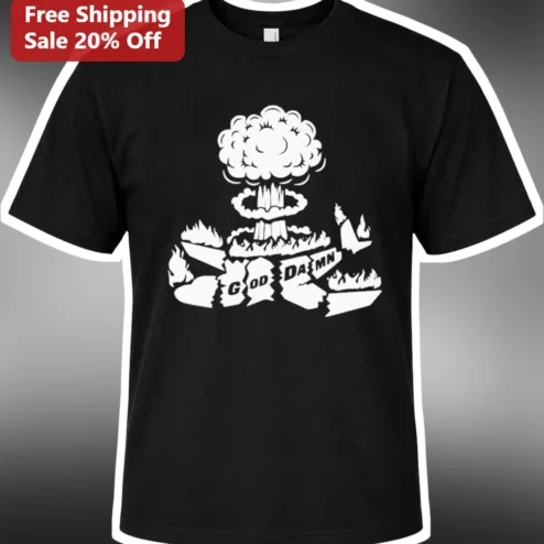God Damn Mushroom Cloud Explosion Graphic Tee