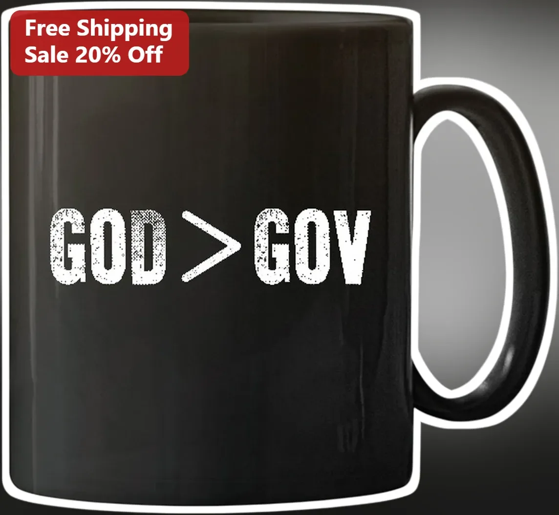 God Gov Mug Faith Over Government Christian Ceramic Coffee Cup Gift for Men Women