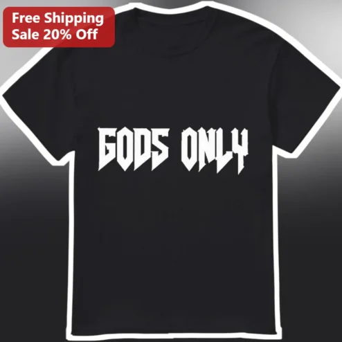 GODS ONLY Gothic Streetwear Tee Black Graphic T-Shirt Faith Based Christian Apparel Unisex