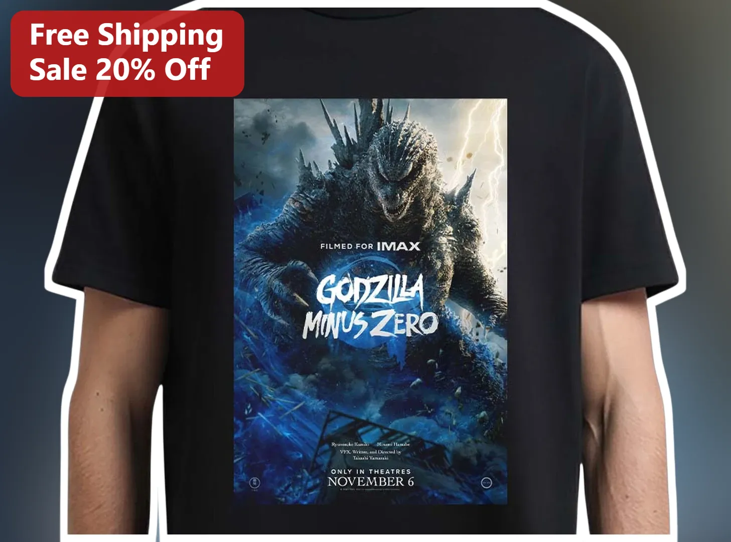 Godzilla Minus Zero Tee Kaiju Movie Poster Graphic Shirt for Men Women Fans