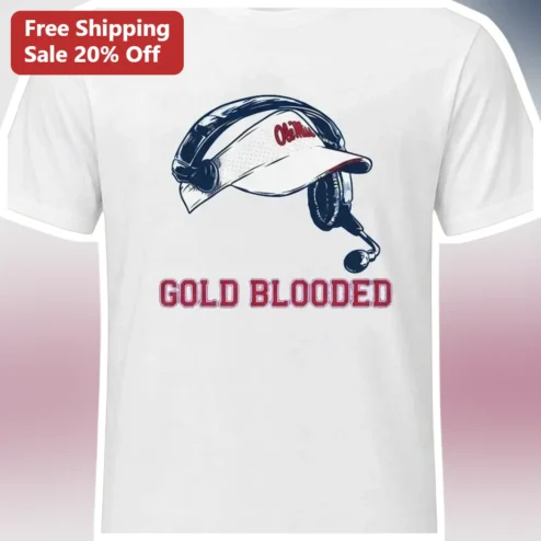 Gold Blooded Ole Miss Rebels Football Coach Headset Graphic Tee