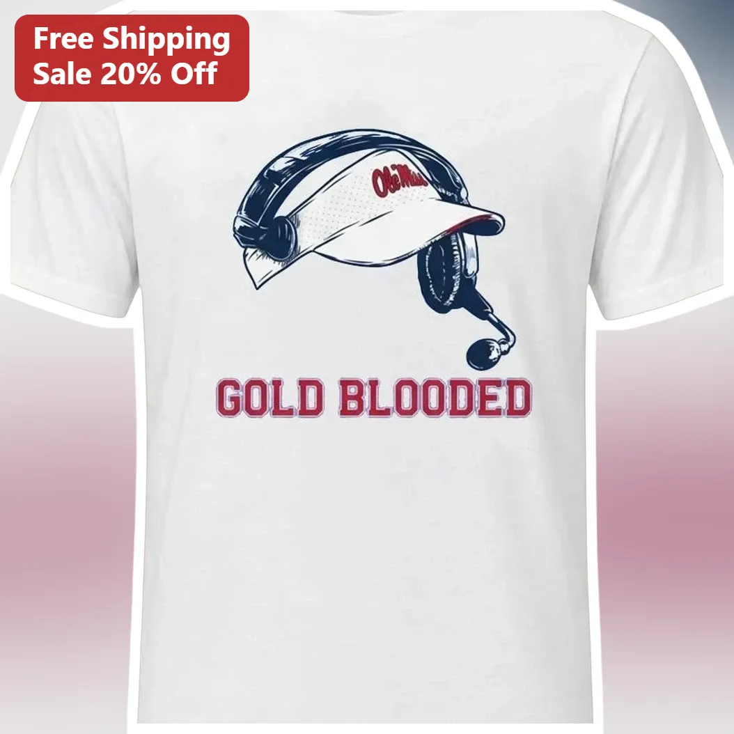 Gold Blooded Ole Miss Rebels Football Coach Headset Graphic Tee