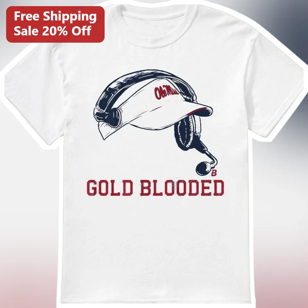Gold Blooded Ole Miss Rebels Vintage Coach Headset Graphic Tee