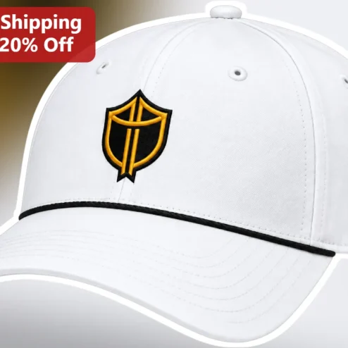 Gold Shield Trophy Hat Embroidered Championship Cap for Men Sports Fans