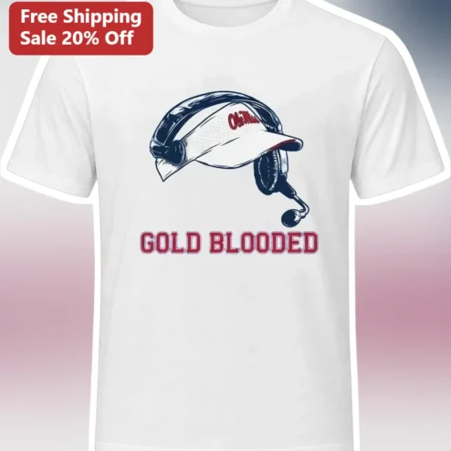Goldblooded Ole Miss Rebels Coach Headset Visor Graphic Tee