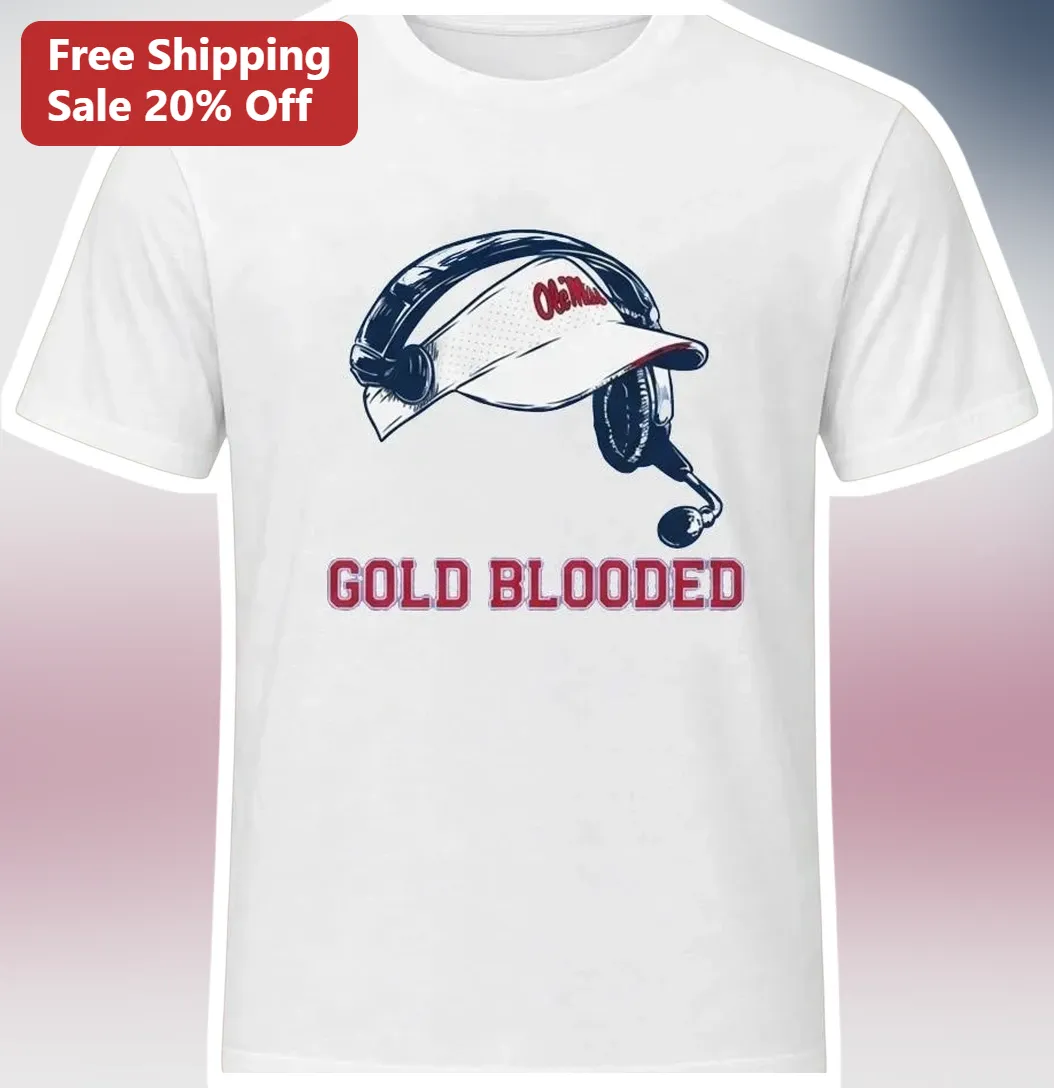 Goldblooded Ole Miss Rebels Coach Headset Visor Graphic Tee