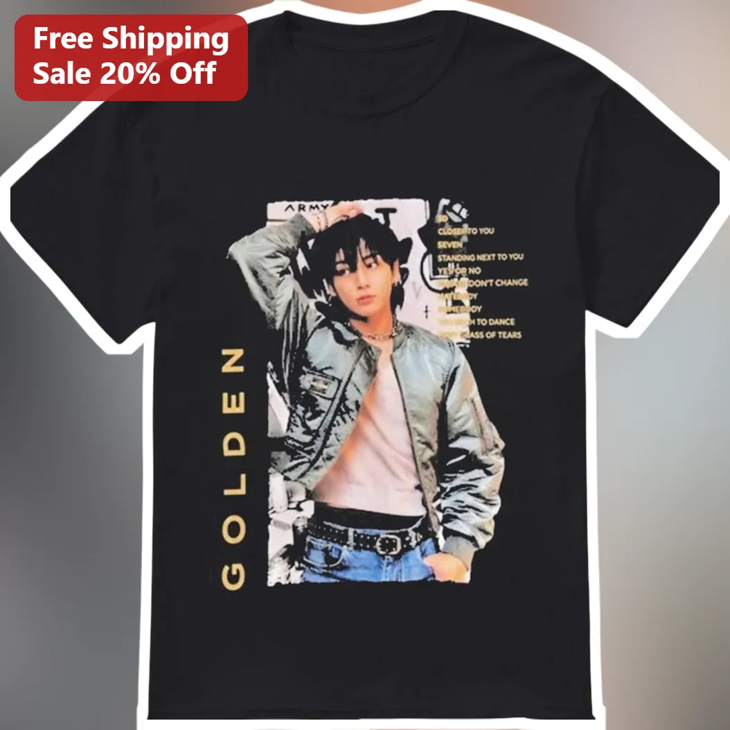 Golden Army Jungkook BTS Tee Kpop Idol Graphic T-Shirt for Men Women