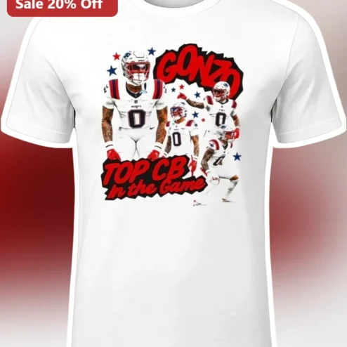 Gonzo Top CB In The Game Christian Gonzalez New England Patriots Football Fan Tee
