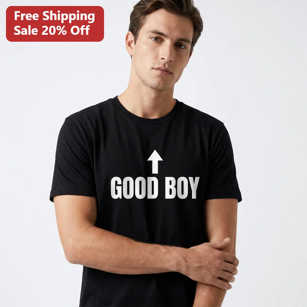 Good Boy Arrow Tee Funny Meme Shirt Gift for Men Dog Dads Boyfriend