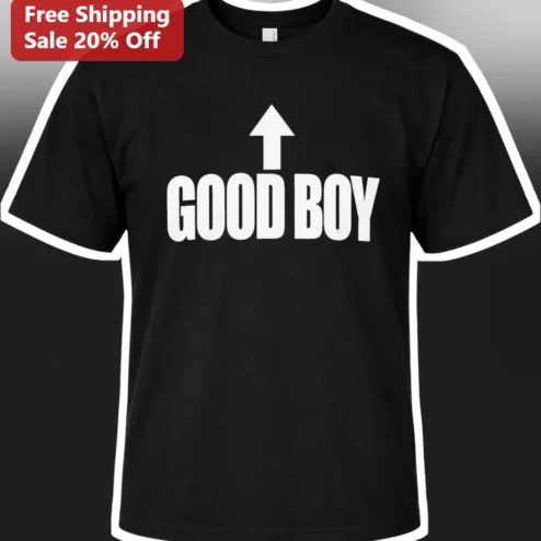 Good Boy Dog Lover Graphic Tee Minimalist Black Cotton Shirt for Men Women