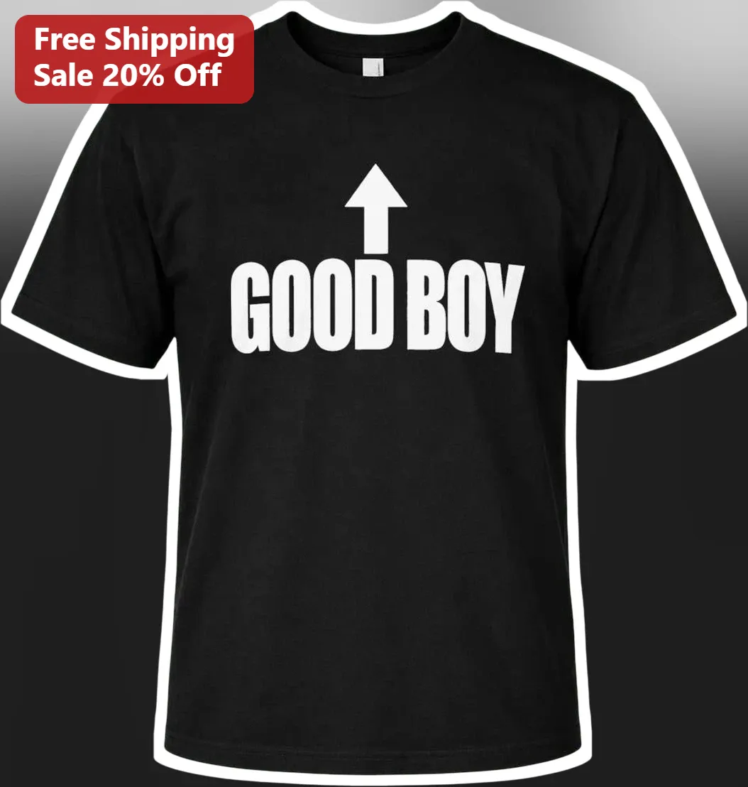 Good Boy Dog Lover Graphic Tee Minimalist Black Cotton Shirt for Men Women