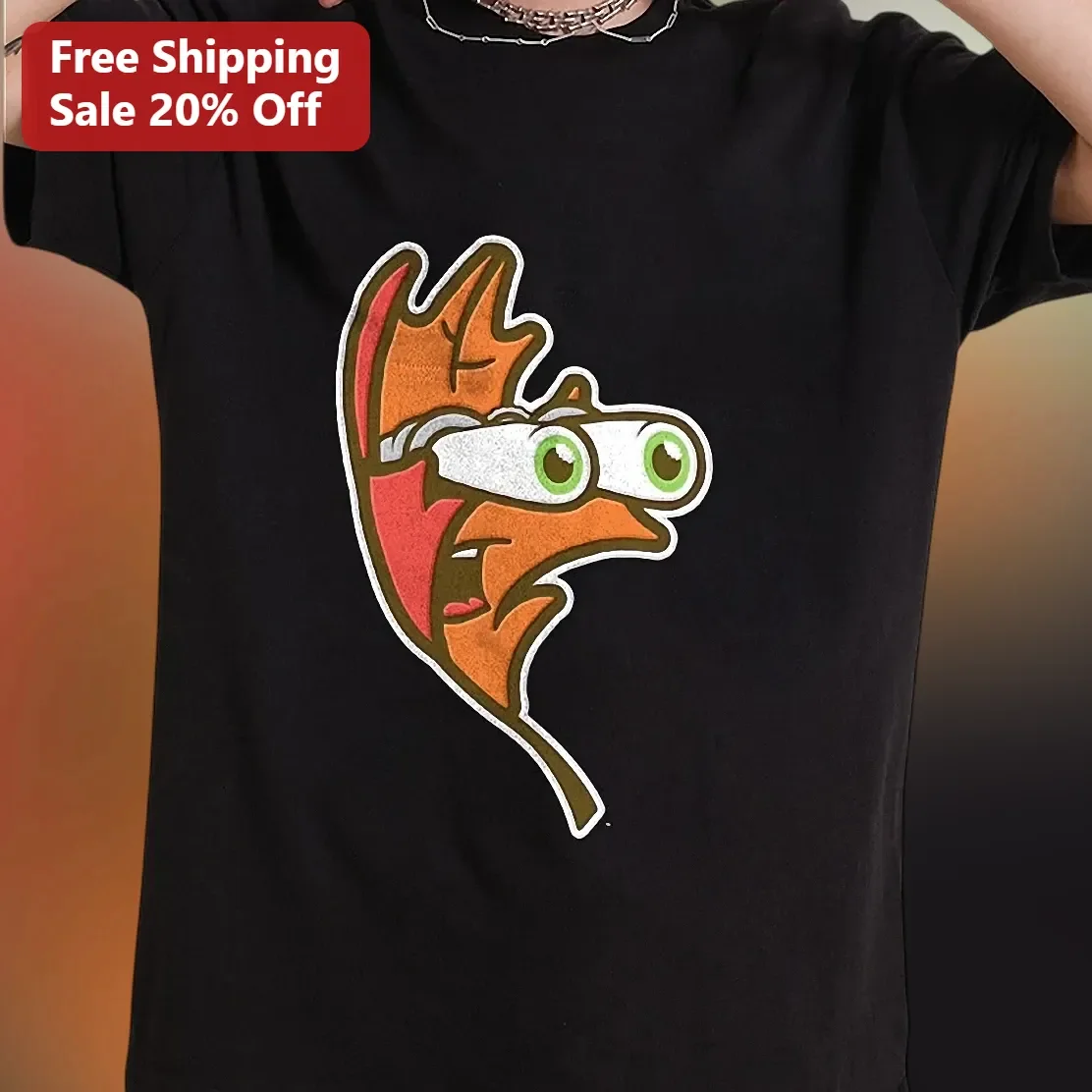 Googly-Eyed Creature Tee Funny Orange Monster Graphic Shirt for Kids Adults Novelty Gift