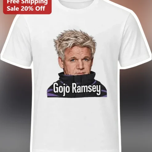 Gordon Ramsay Gojo Ramsey Anime Parody Graphic Tee Funny Chef Jujutsu Kaisen Mashup Shirt