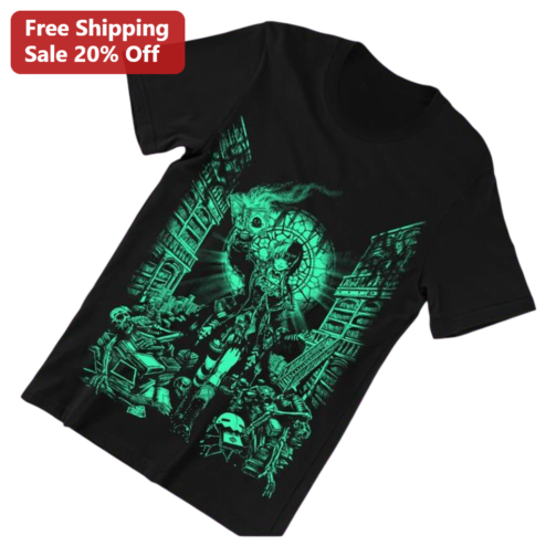 Gothic Library Anime Girl Tee Dark Academia Graphic Shirt