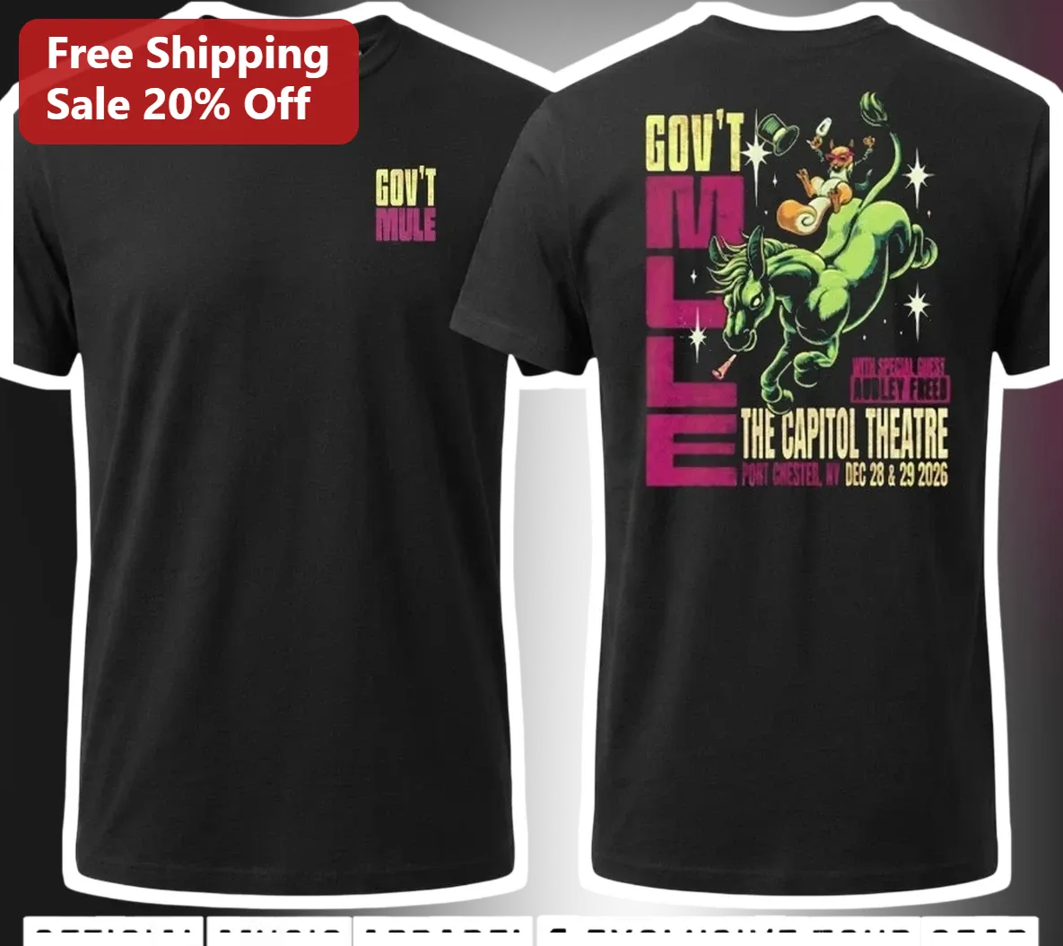 Gov't Mule The Capitol Theatre Port Chester NY Vintage Rock Concert Graphic Tee