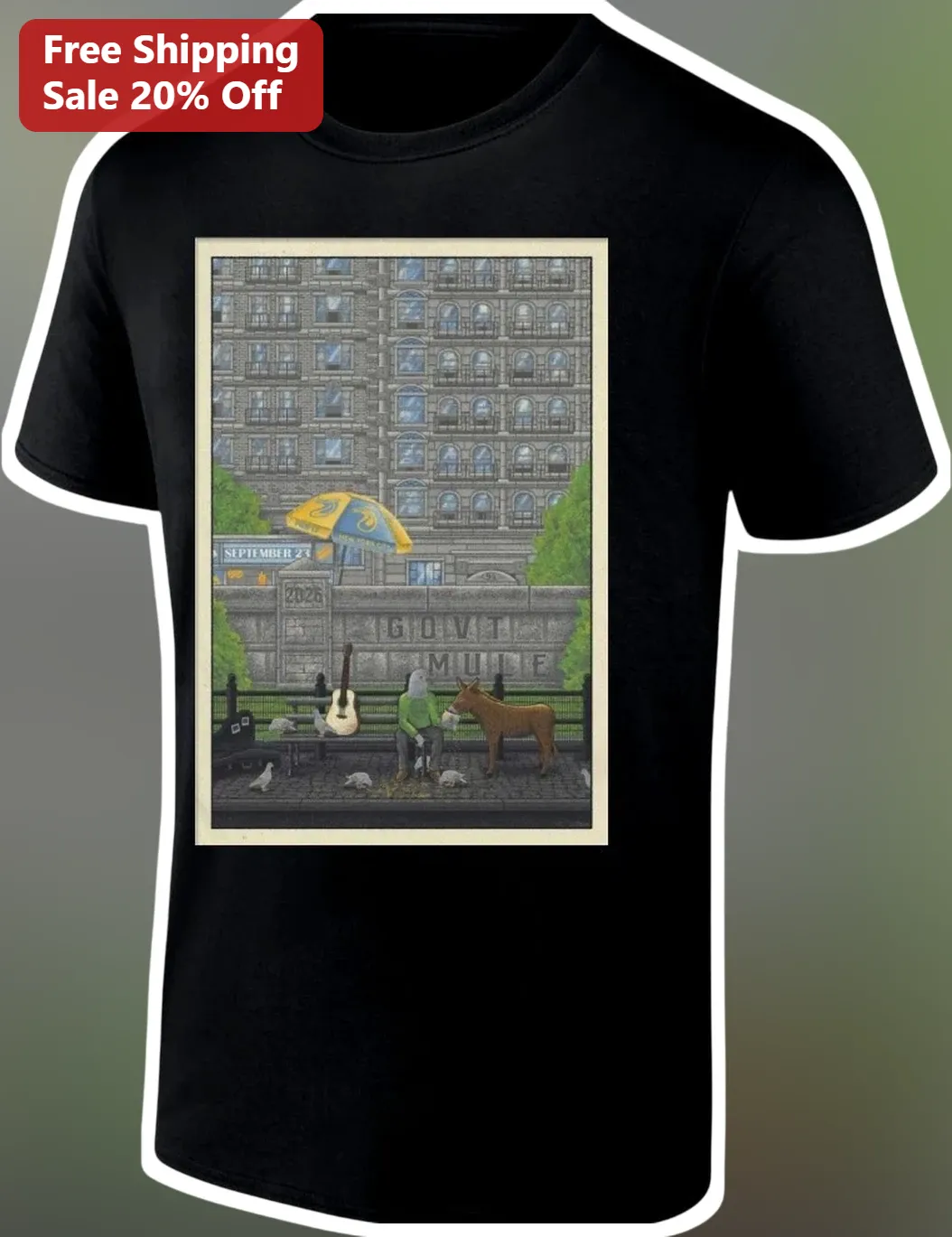 GOVT MULE Tee Jimmy Buffett Parody Graphic T-Shirt