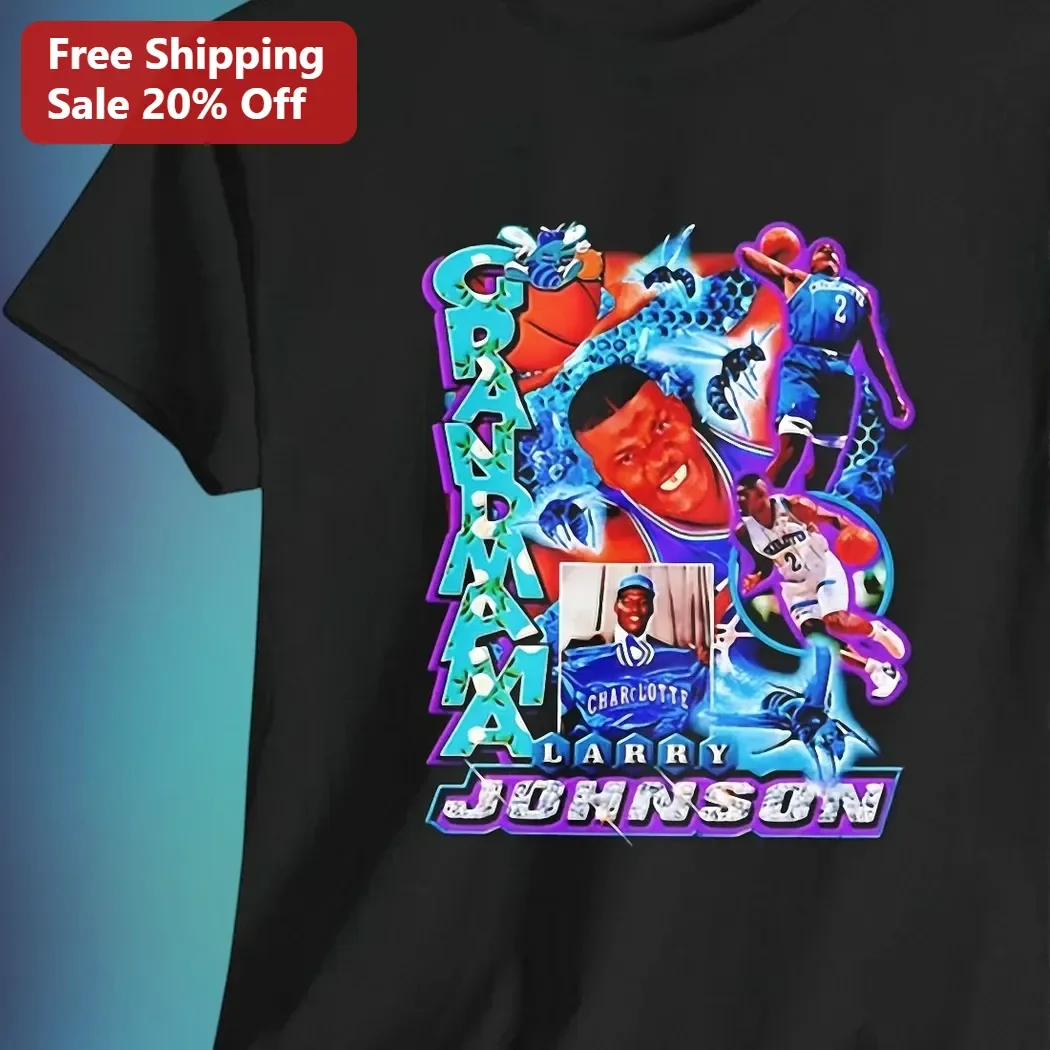 Grandma Larry Johnson Tee Retro 1993 Converse Commercial Nostalgia Basketball Fan Gift Graphic T-Shirt