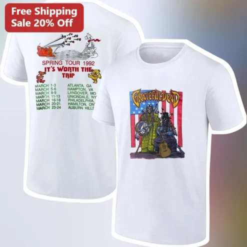 Grateful Dead Spring Tour 1992 It's Worth The Trip Vintage Graphic Tee