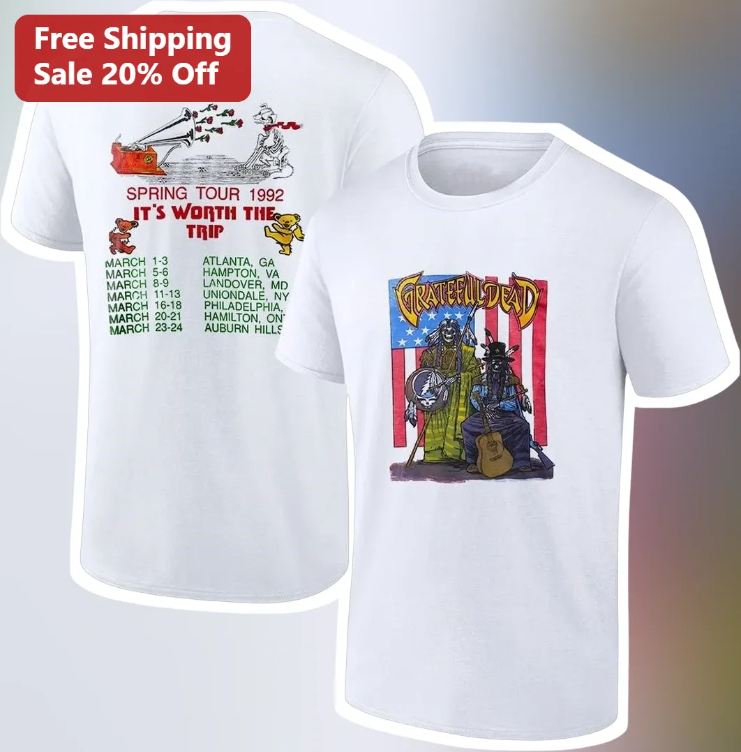 Grateful Dead Spring Tour 1992 It's Worth The Trip Vintage Graphic Tee available at our Chicago, Illinois warehouse
