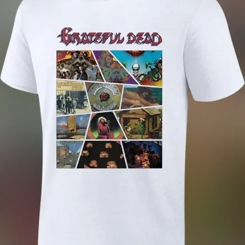 Grateful Dead Tee Vintage Album Cover Collage Retro Band Merch Shirt