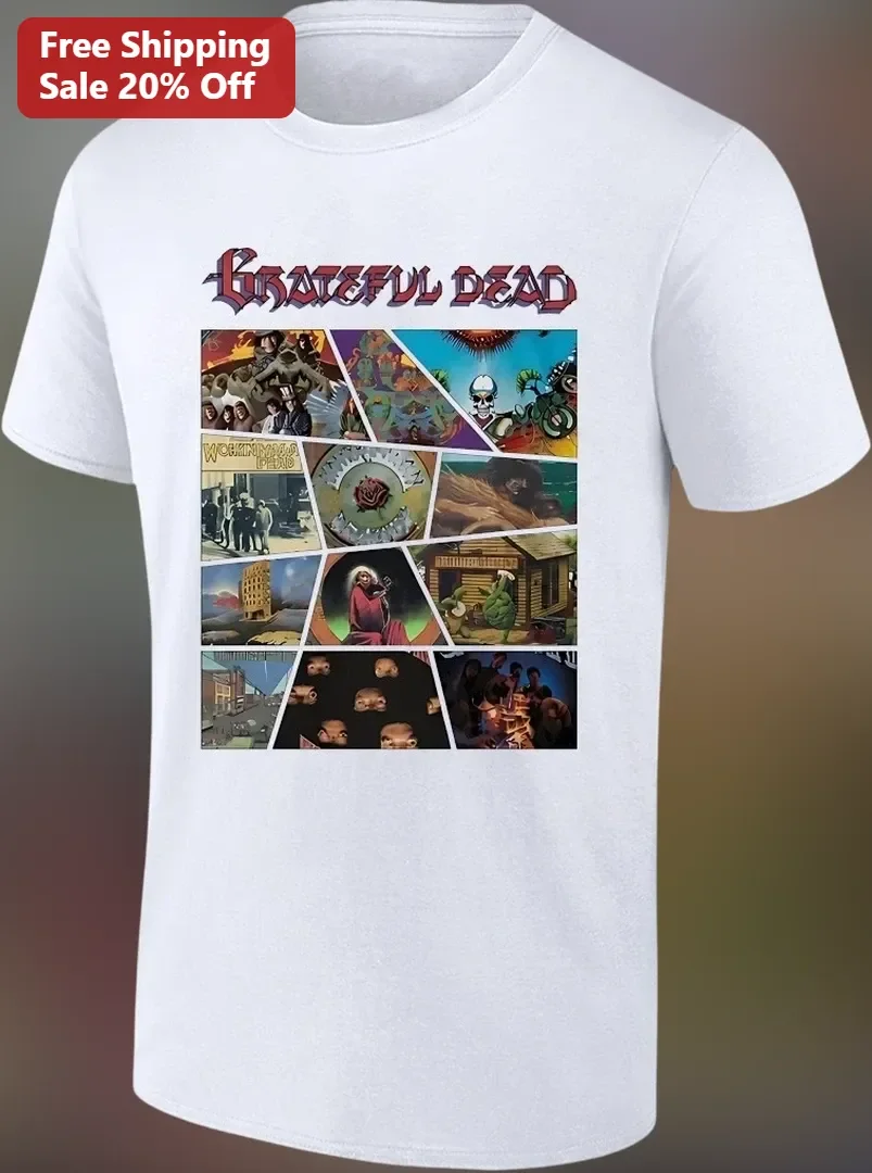 Grateful Dead Tee Vintage Album Cover Collage Retro Band Merch Shirt
