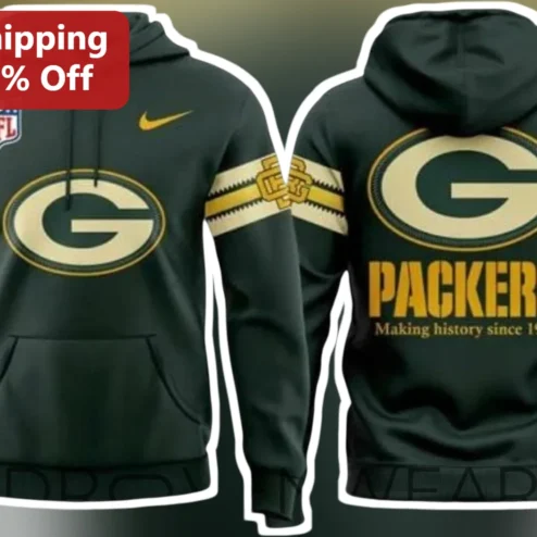 Green Bay Packers Making History Since 1919 Hoodie Vintage NFL Fan Gear