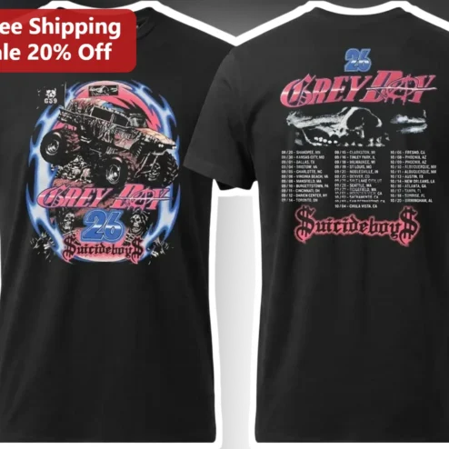 Grey Boy Suicideboy$ Tee Monster Truck Graphic Shirt For Fans