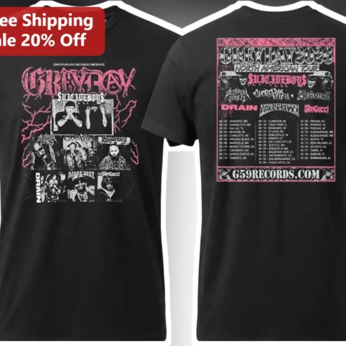 Grey Day Suicidal Drain SlimGucci G59 Records Tour Graphic Tee