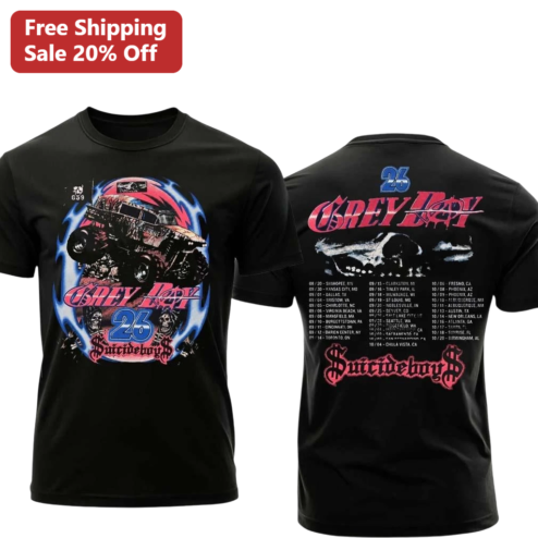 Grey Day Suicideboys Concert Tour Tee $uicideboy$ Graphic Shirt for Men and Women