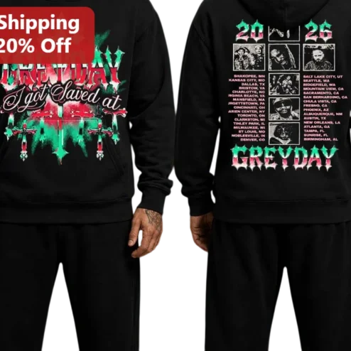 GREYDAY I Got Saved At Gothic Cross Hoodie Christian Rock Parody Merch