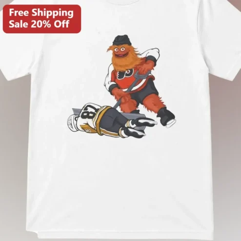 Gritty Philadelphia Flyers Hockey Mascot Cartoon Graphic Tee for NHL Fans