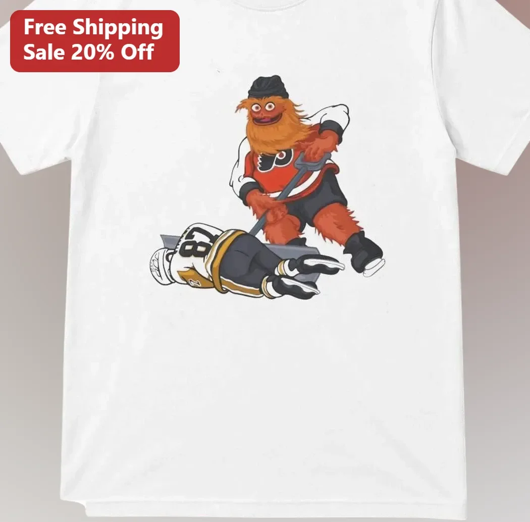 Gritty Philadelphia Flyers Hockey Mascot Cartoon Graphic Tee for NHL Fans
