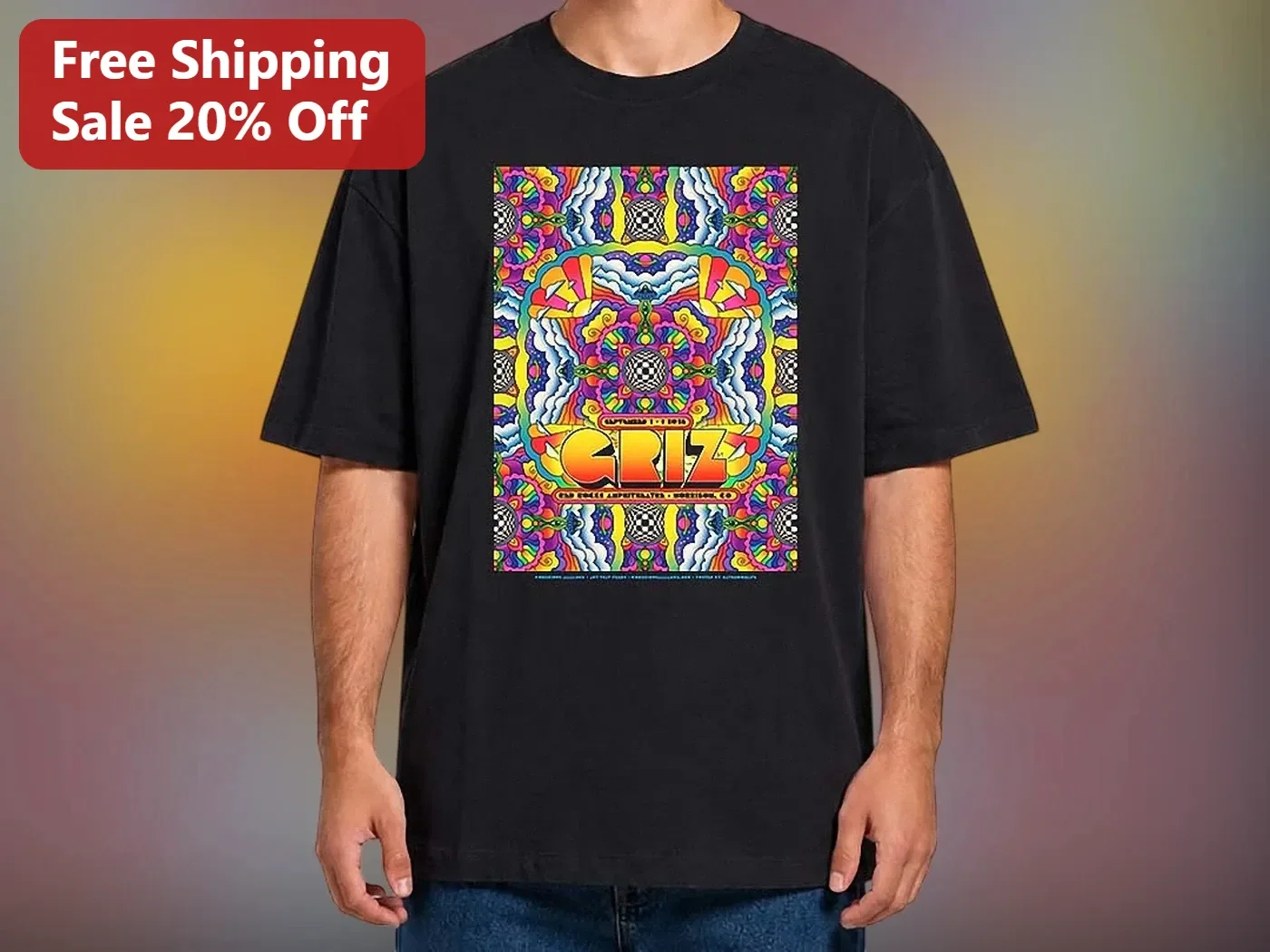GRIZ Tee Psychedelic Electronic Music Fan Graphic T-Shirt Unisex Festival Rave Merch
