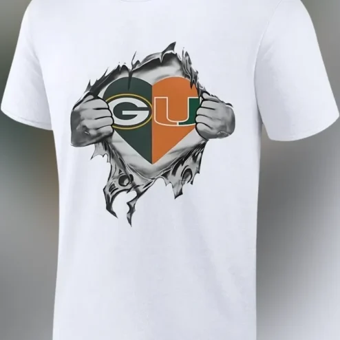 GU University of Guam Warriors Heart Split Graphic Tee for Students Alumni