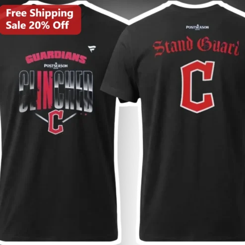 Guardians Postseason Clinched Stand Guard Tee Cleveland Guardians Baseball Fan Apparel