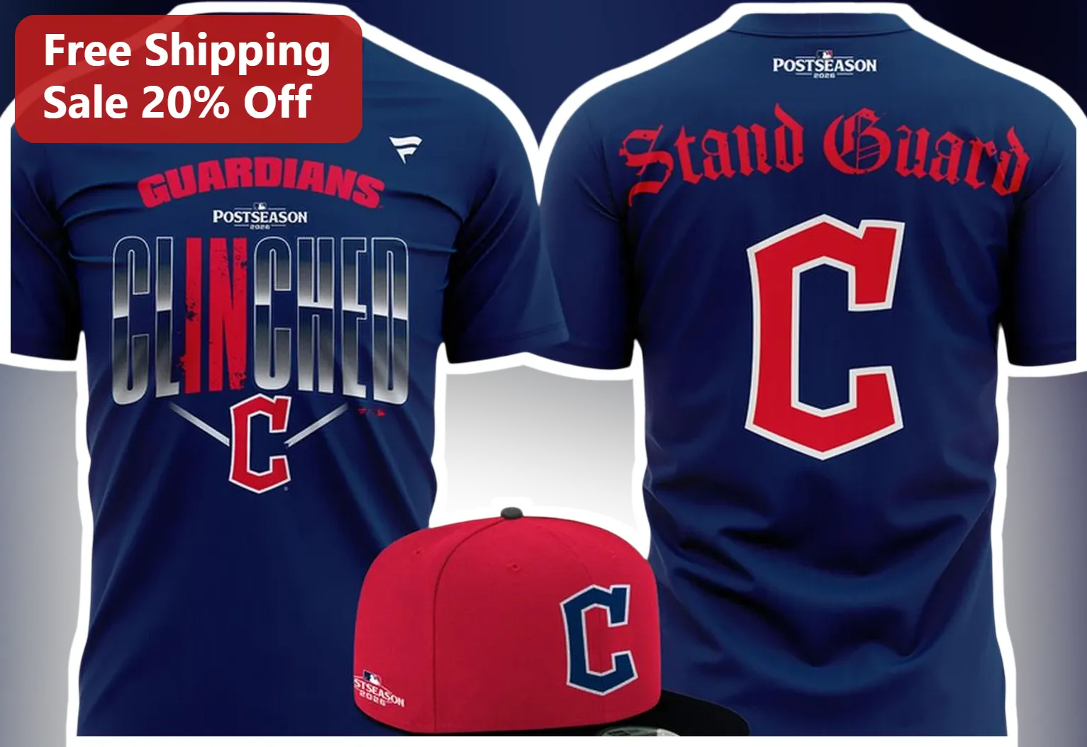 Guardians Postseason Clinched Stand Guard Tee Cleveland Guardians Playoff Shirt