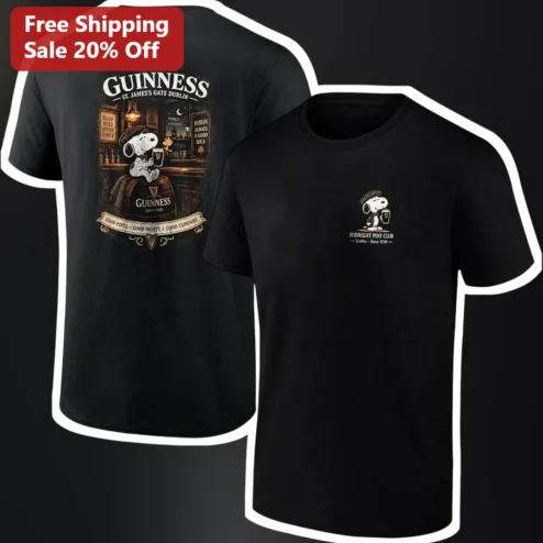 Guinness St James Gate Dublin Midnight Pint Club Snoopy Tee