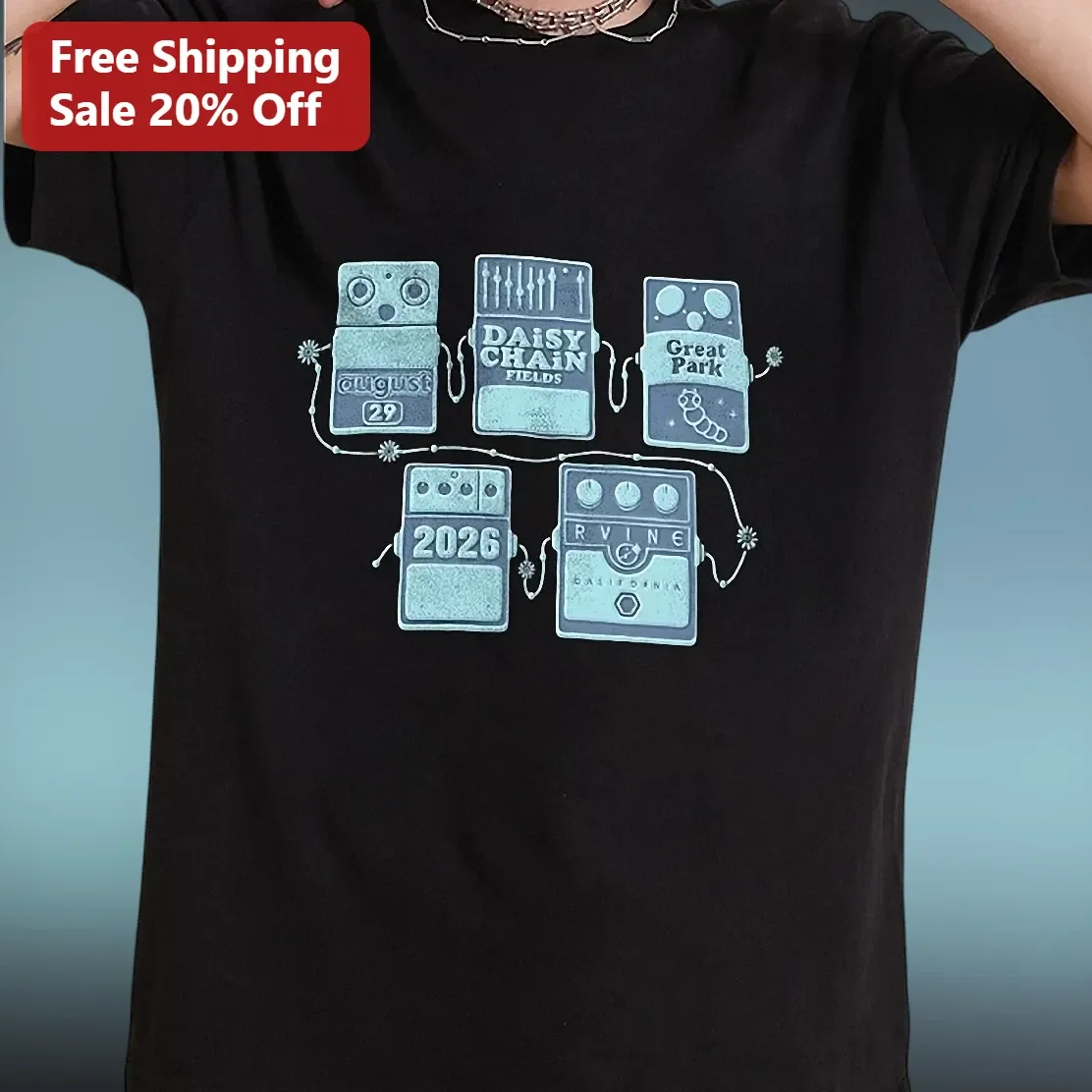 Guitar Pedal Effect Personalized Band Shirt Tee Custom Musician Gift