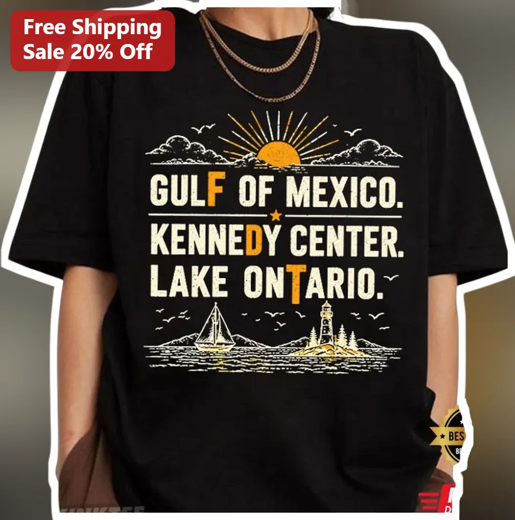 Gulf of Mexico Kennedy Center Lake Ontario Vintage Nautical Tee Retro Travel Graphic Shirt