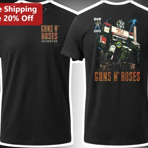 Guns N Roses Atlanta GA Tour Tee Classic Rock Band Merch Graphic T-Shirt
