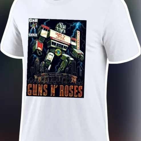 Guns N Roses Atlanta Tour Graphic Tee Rock Band Merch