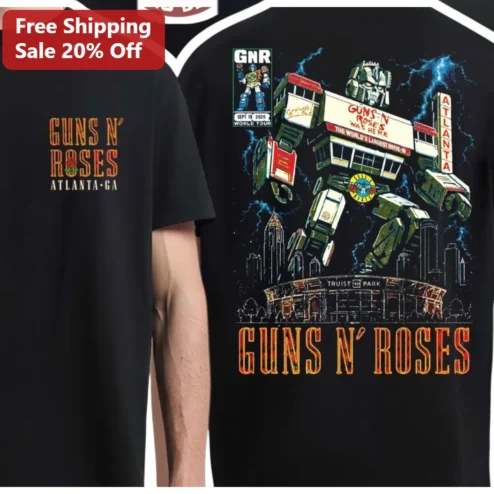 Guns N Roses Atlanta Tour Merch Graphic Tee