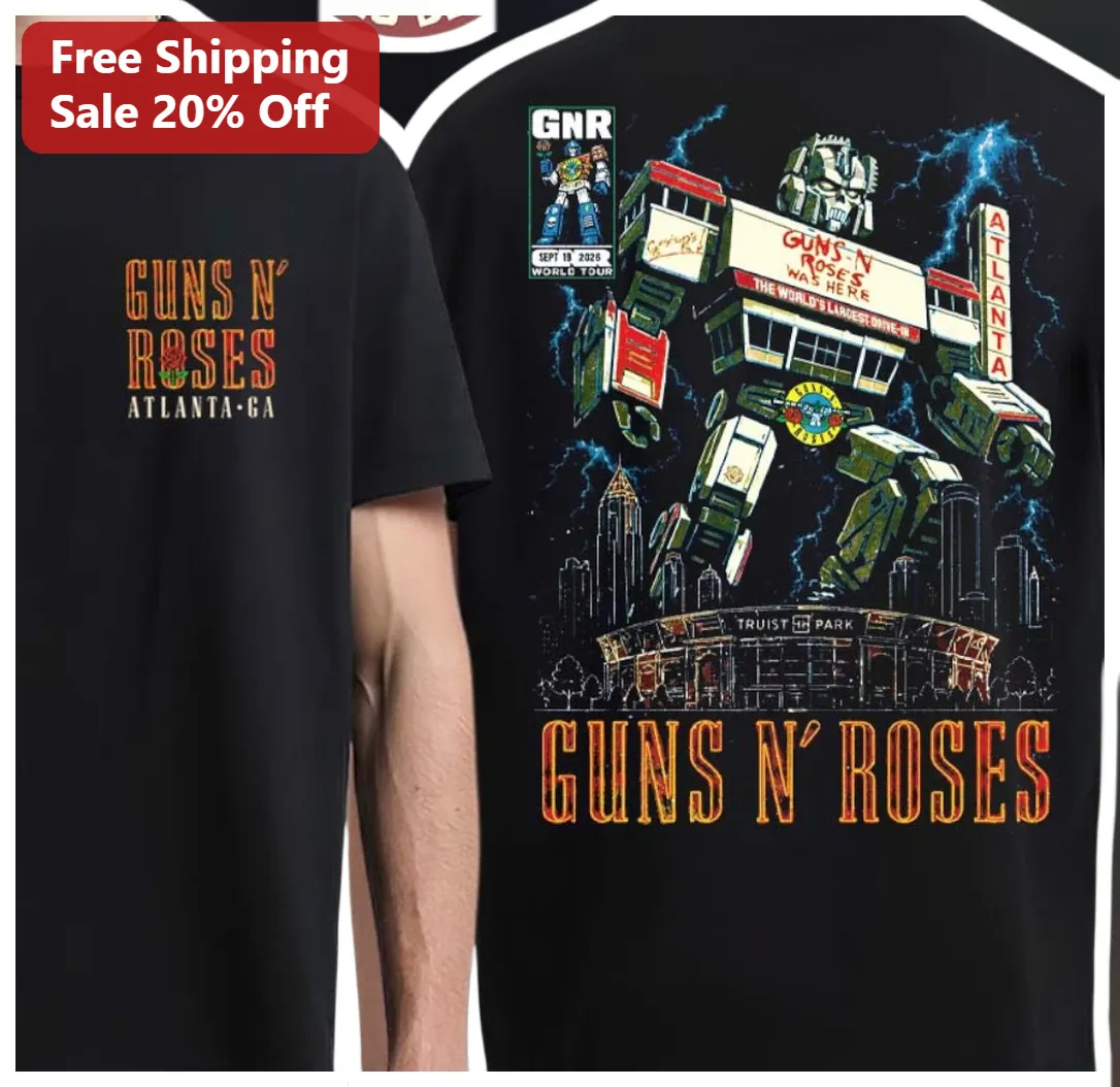 Guns N Roses Atlanta Tour Merch Graphic Tee