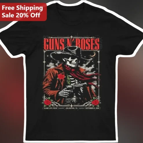 Guns N' Roses Globe Life Field Arlington TX September 9 2024 Vintage Rock Concert Poster Tee