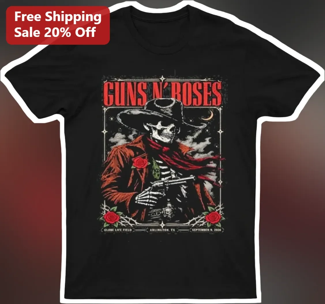 Guns N' Roses Globe Life Field Arlington TX September 9 2024 Vintage Rock Concert Poster Tee