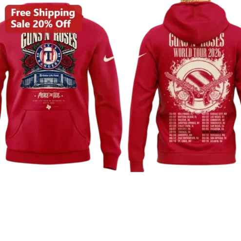 Guns N Roses Pierce The Veil World Tour 2026 Hoodie Rock Band Merch